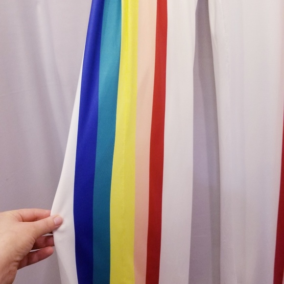 High Rise Wide Leg Pants & Bandeau Rainbow Top - Picture 7 of 7